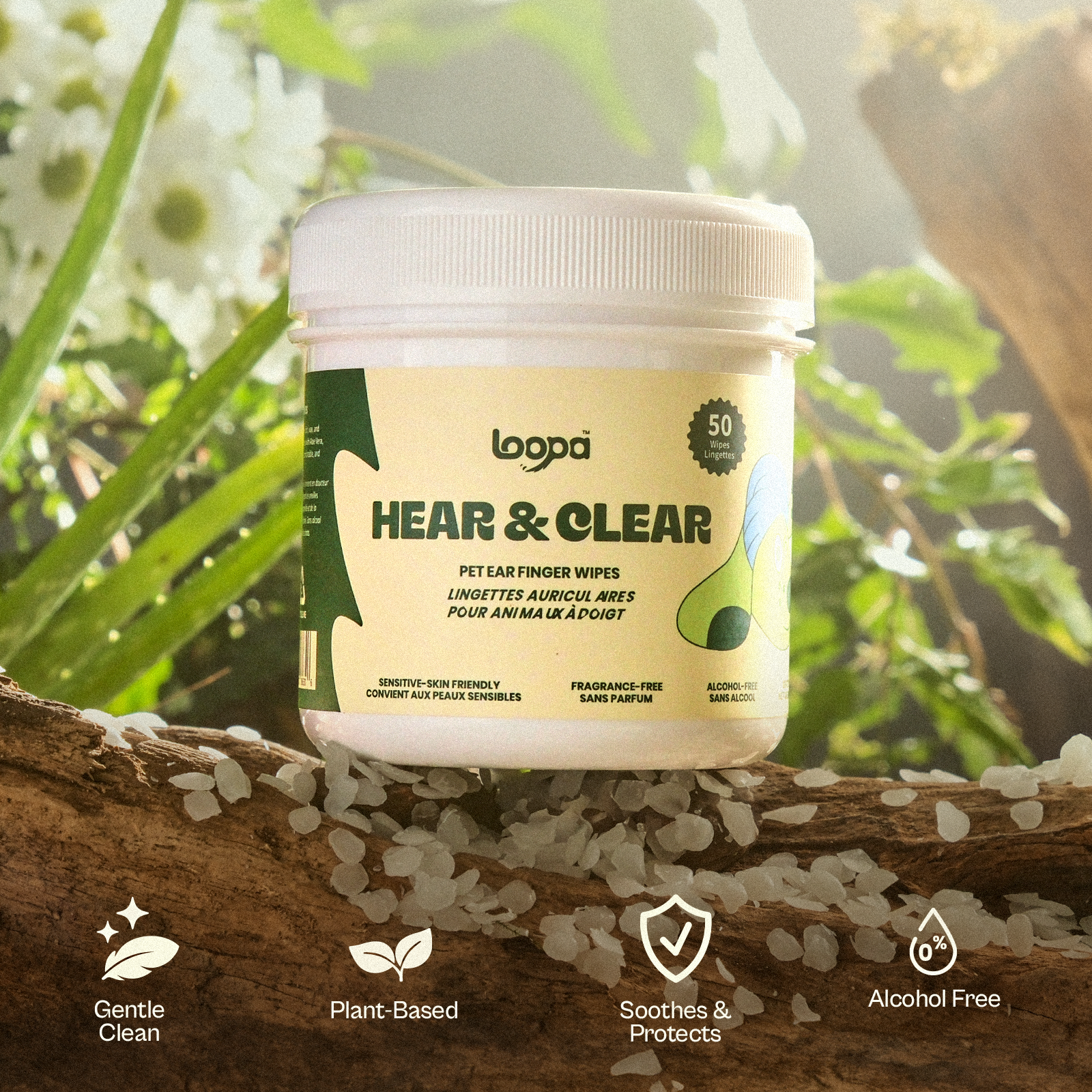 Hear & Clear Pet Ear Finger Wipes (50 Wipes)