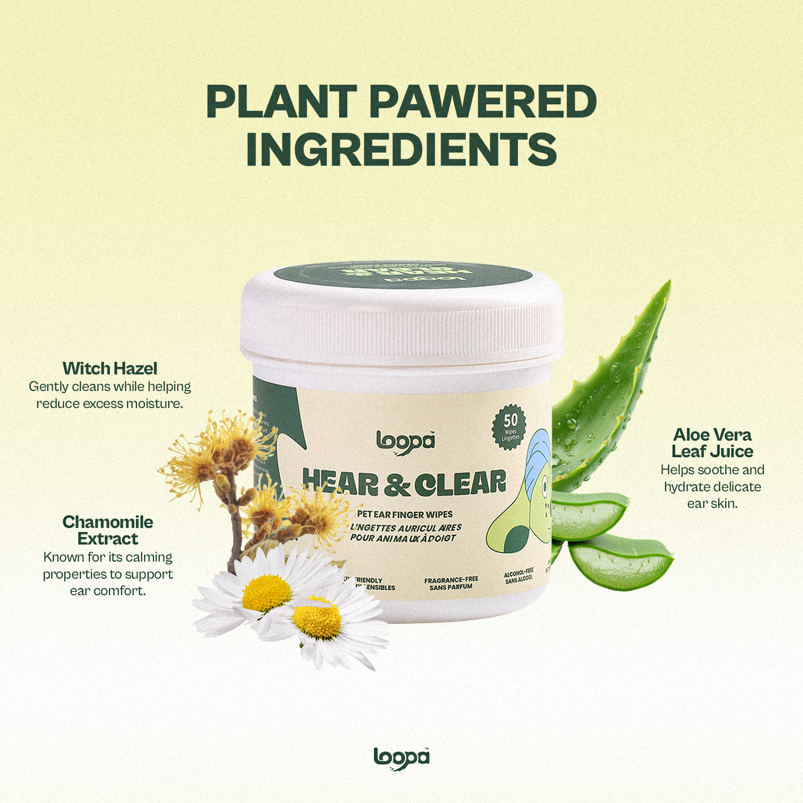 Hear & Clear Pet Ear Finger Wipes (50 Wipes)