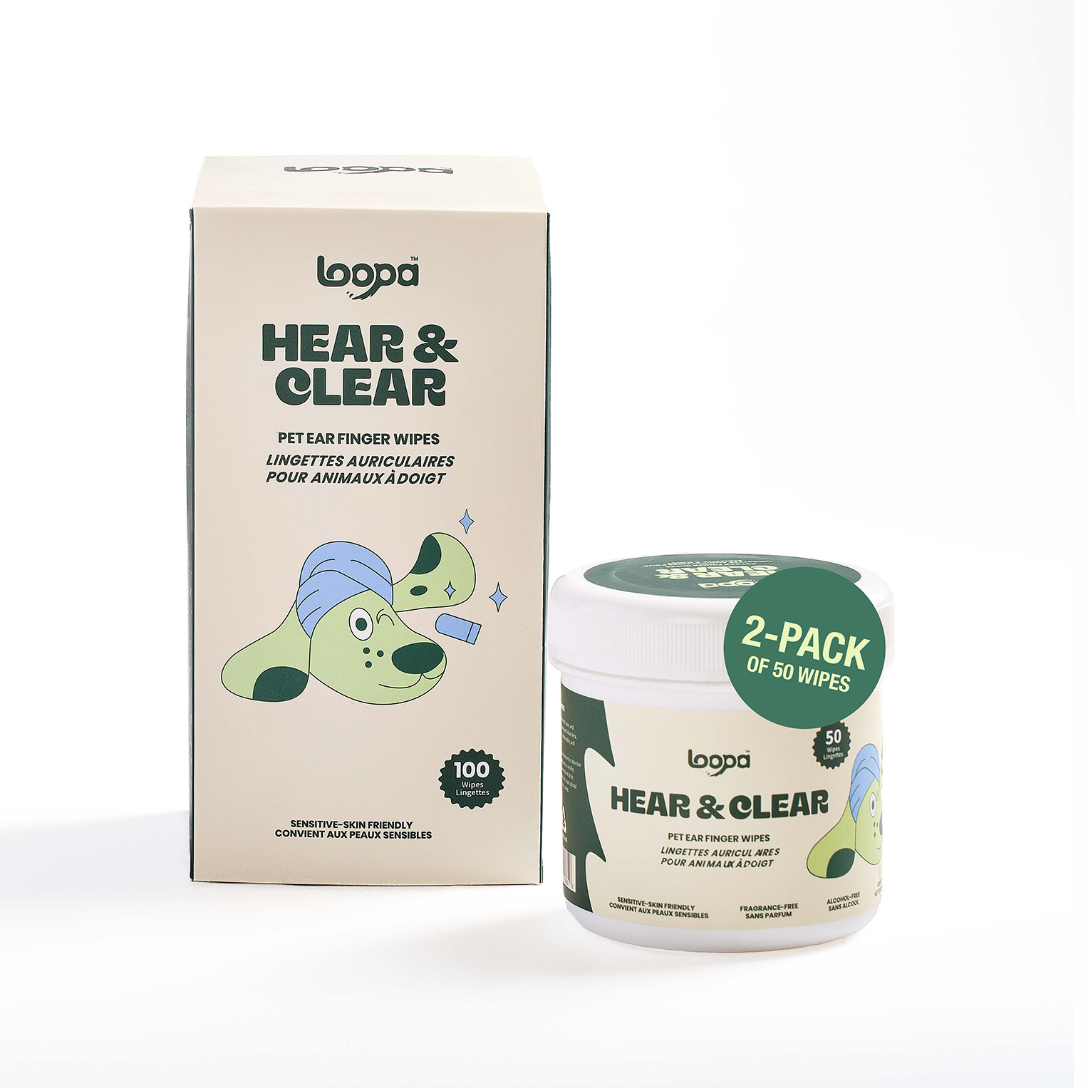 Hear & Clear Pet Ear Finger Wipes (50 Wipes)