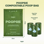 Poopsie Certified Compostable Poop Bags 270 Bags (18 Rolls)